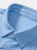 Muscle Ribbed Button-Up Shirt