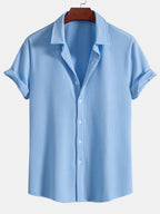 Muscle Ribbed Button-Up Shirt