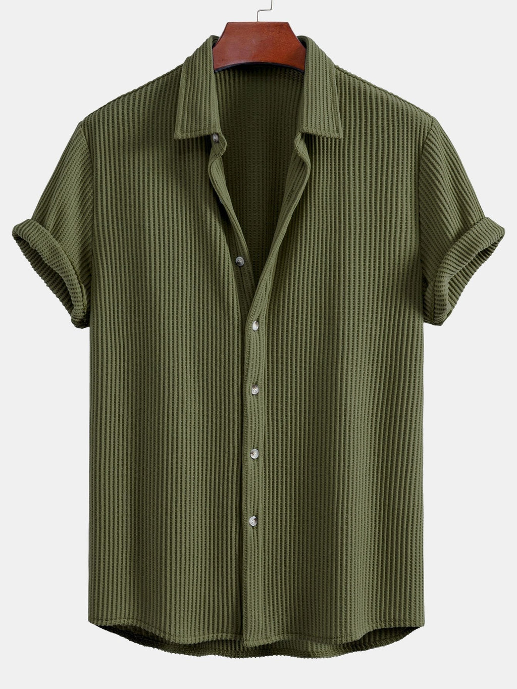 Button-Up Waffle Shirt