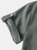 Short Sleeve Linen Henley Shirt