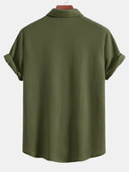 Button-Up Waffle Shirt