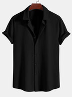 Muscle Ribbed Button-Up Shirt