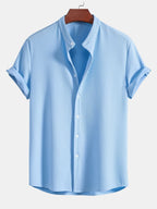 Muscle Ribbed Support Collar Shirt