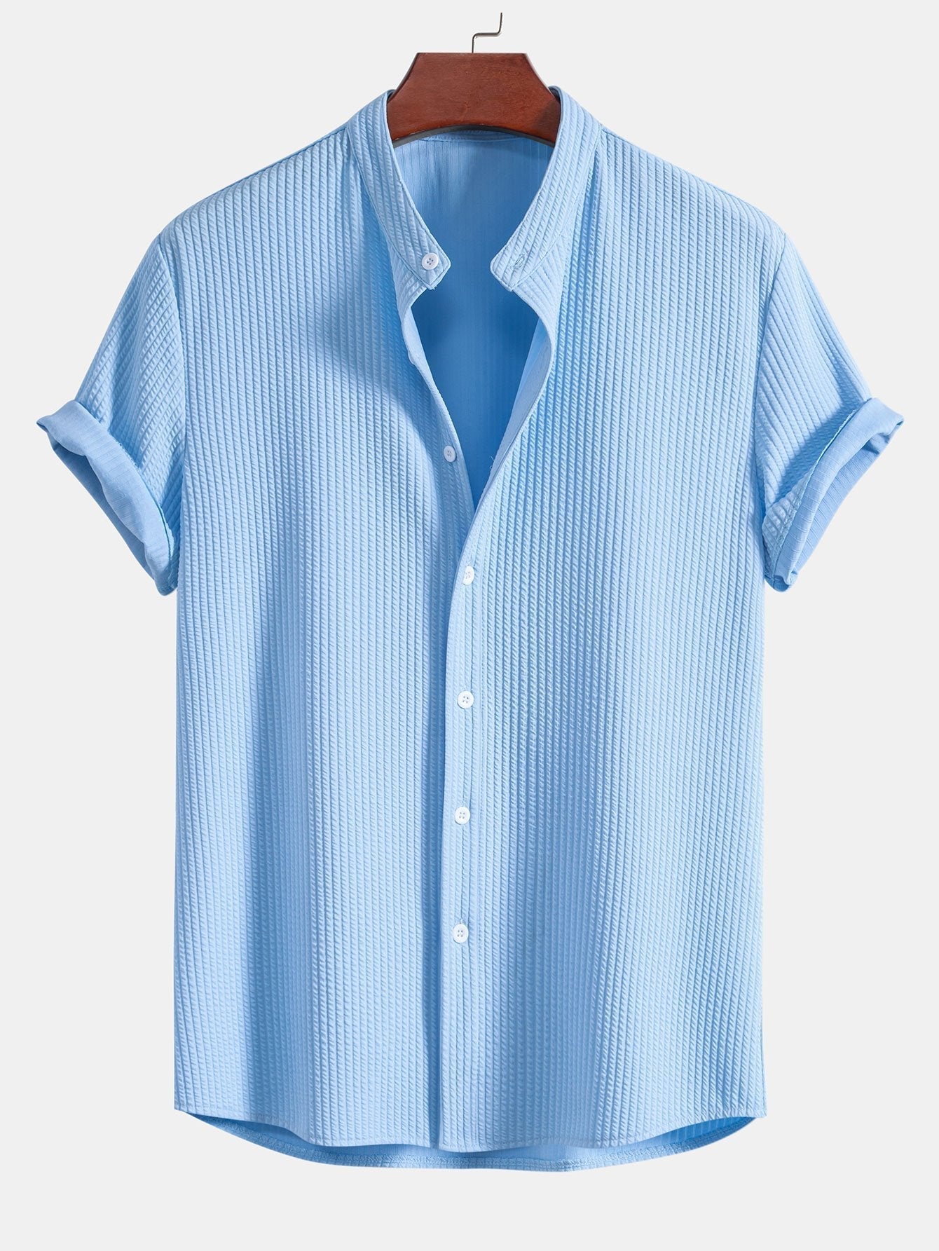Muscle Ribbed Support Collar Shirt
